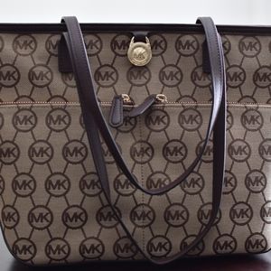 MICHAEL KORS Kempton Md. Pocket Beige/Brown Tote